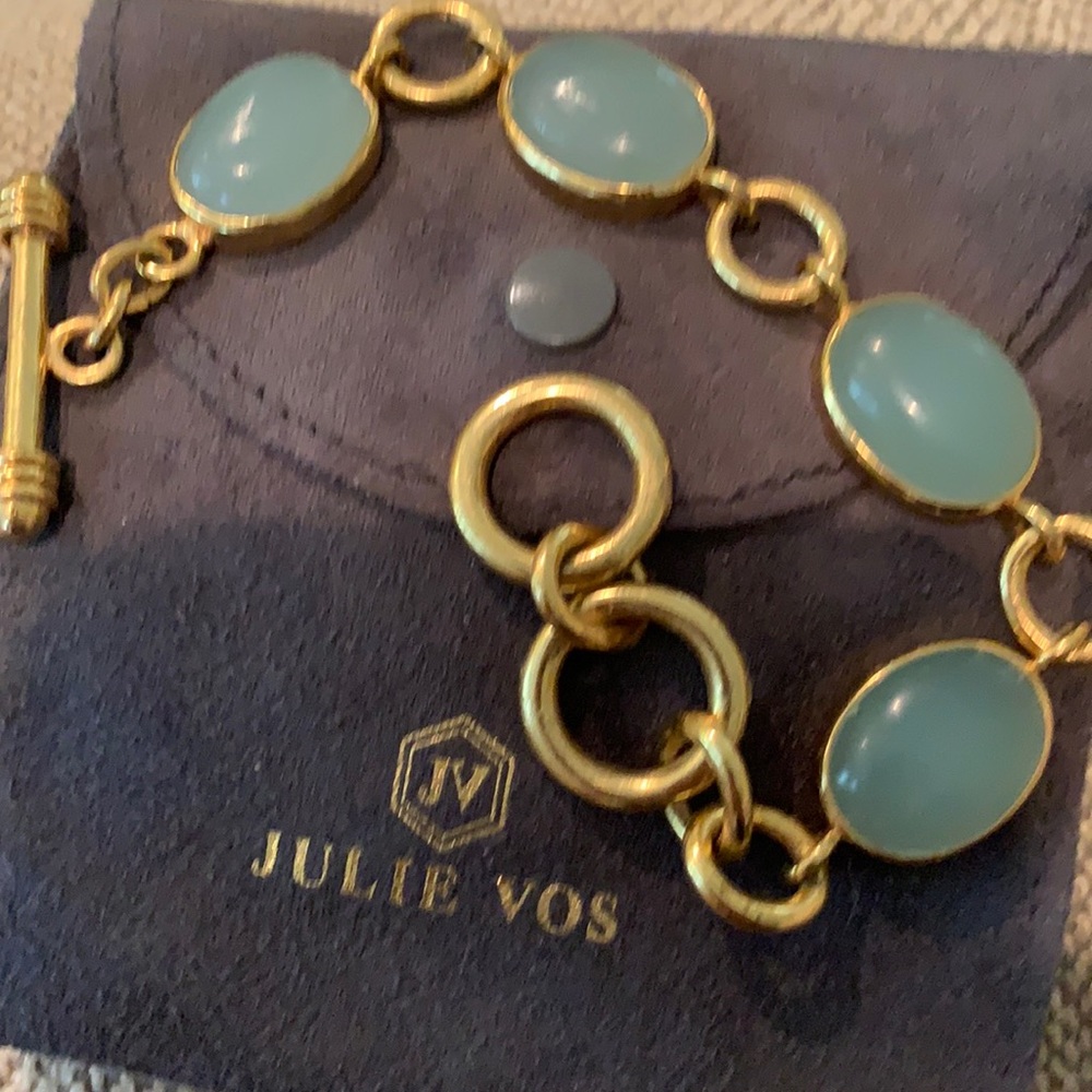 Julie Vos aqua stone link bracelet.